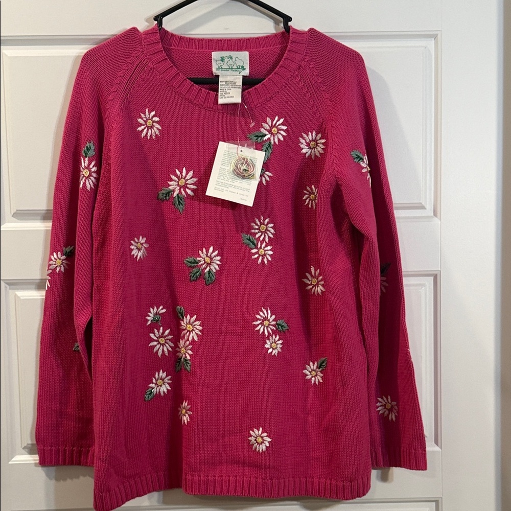 Vintage The Quaker Factory floral sweater medium NWT